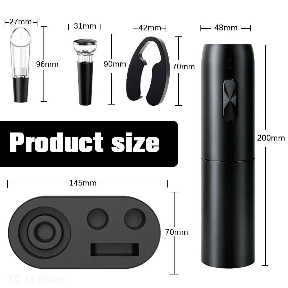 5 In1 Electric Wine Opener USB Rechargeable Wine Corkscrew One-Click Button Automatic Bottle Opener for Party Wine Accessories