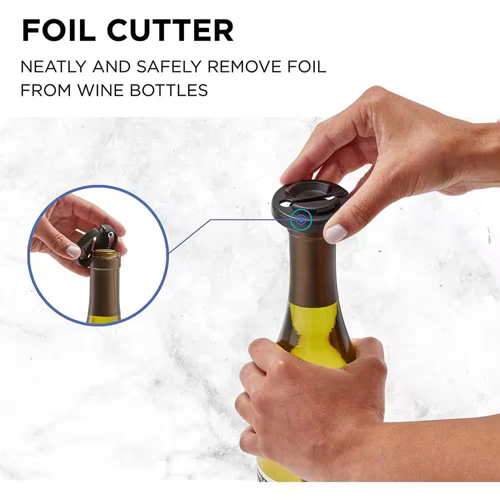 7-Piece Electric Wine Opener Blue Electric Bottle Opener Wine Gift Set