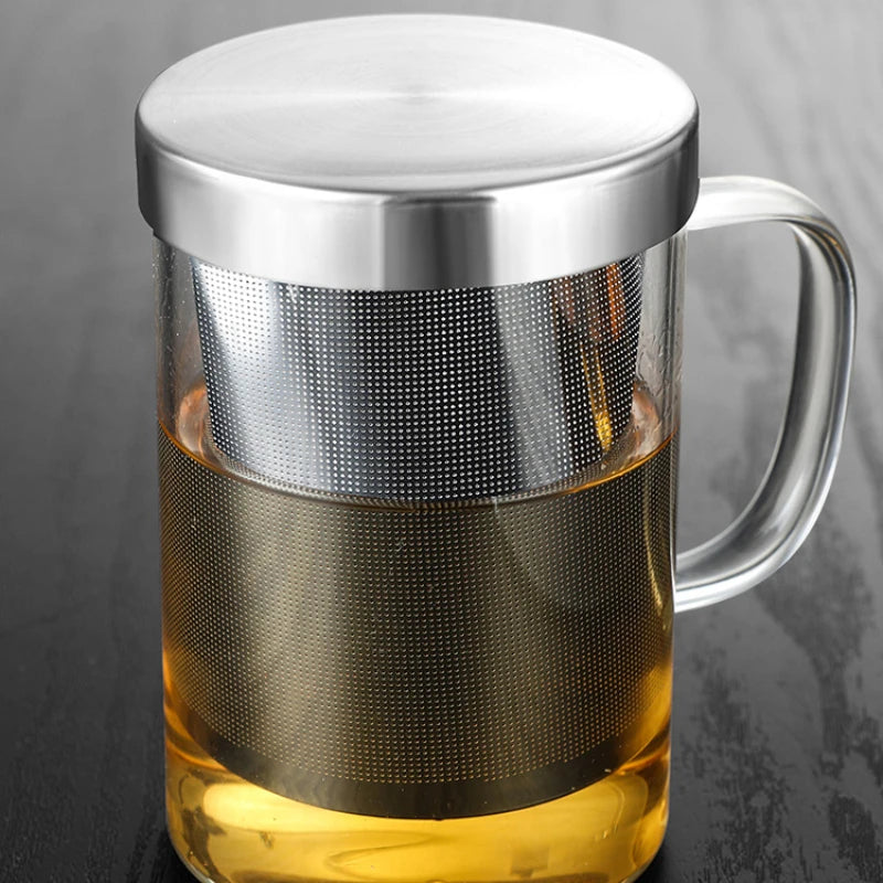 Large Tea Cup with Infuser & Lid – Office & Home Use
